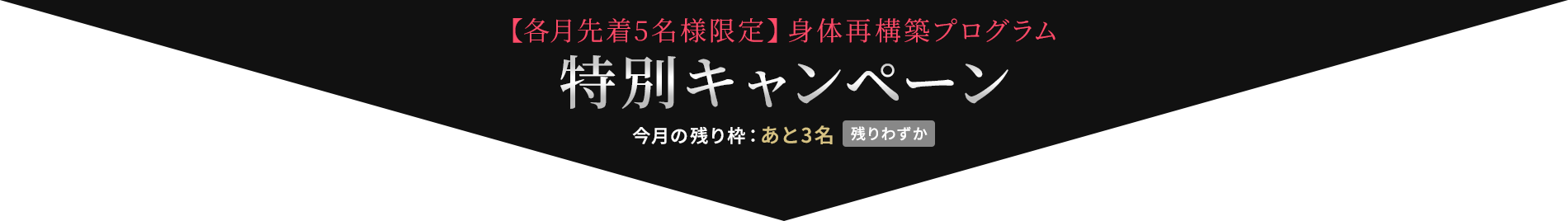 【各月先着5名様限定】身体再構築プログラム 特別キャンペーン